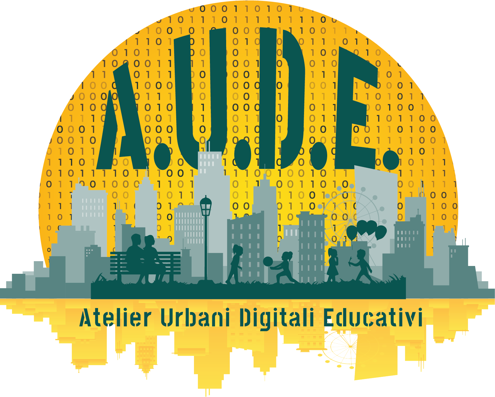 Logo AUDE - Progetto Atelier Urbani Digitali Educativi di Città di Torino, Fondazione per la Scuola, Ags Territorio